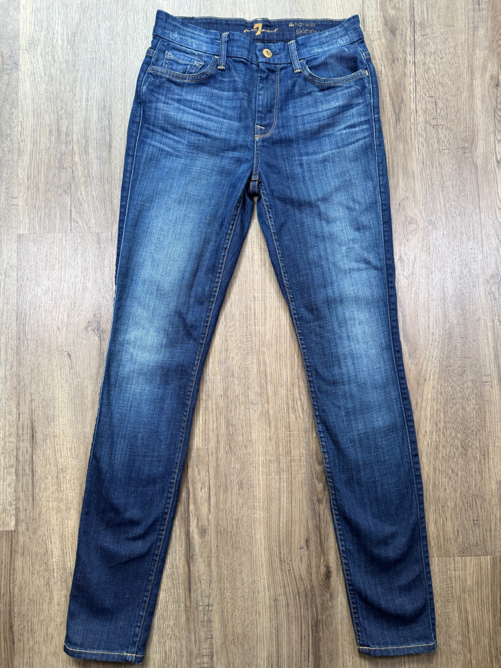 7 For All Mankind The High Waist Skinny Jeans Dark Wash Size 26